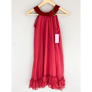 Peaches N' Cream Red Sleeveless Ruffle Tiered Back Party Holiday Dress 14 NWT